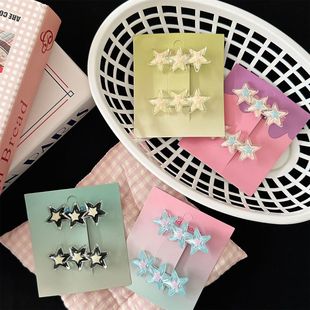 ins风甜酷少女多巴胺可爱星星发夹侧边夹五角星刘海发饰甜辣发卡