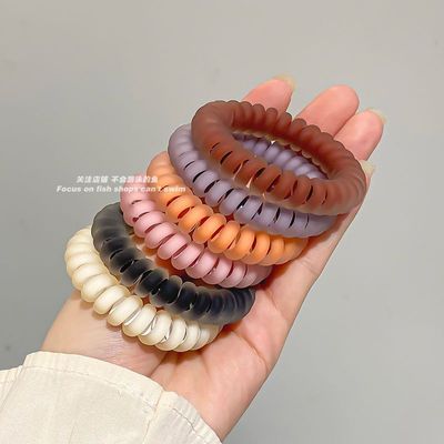 韩版新款磨砂电话线发圈ins风高弹力皮筋学生女扎头发绳头饰头绳