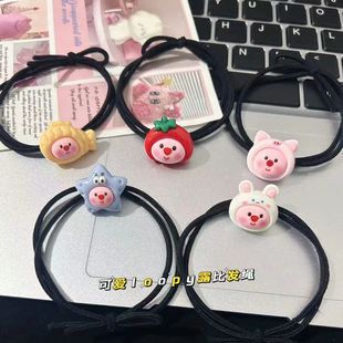 Loopy露比发绳小海狸可爱卡通发圈少女心学生情侣小皮筋头饰头绳