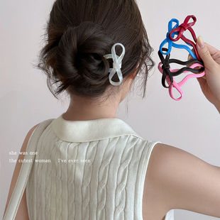 彩色蝴蝶结醋酸发簪日常通勤可爱头饰发卡女盘发簪子发钗碎发卡子
