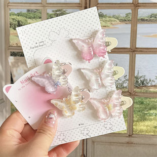 新款大蝴蝶发夹少女心可爱侧边ins刘海甜美卡通夹子发饰头饰发卡