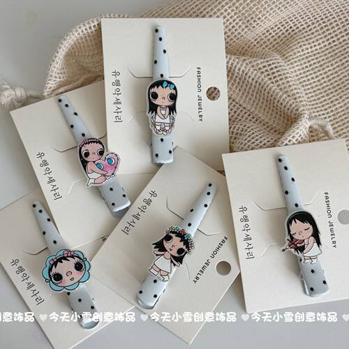 可爱卡通yuyu鸭嘴夹甜美侧边夹可爱趣味无痕刘海碎发鸭嘴夹发饰女