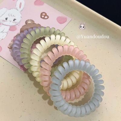 韩系秋冬BM色系ins电话线气质皮筋女头绳高弹力耐用可爱电话圈