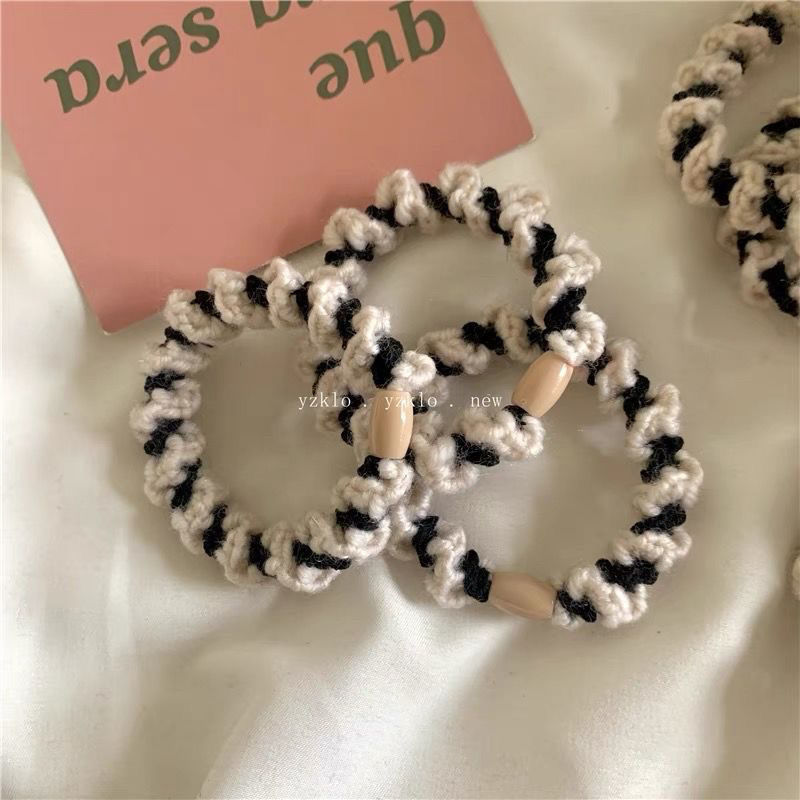 多个装/ins韩系学院风可爱编织发绳简约条纹高弹力橡皮筋头绳少女