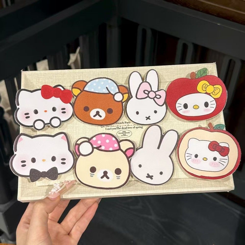 甜美kitty刘海贴可爱少女棉花糖猫碎发贴魔术贴无痕发饰