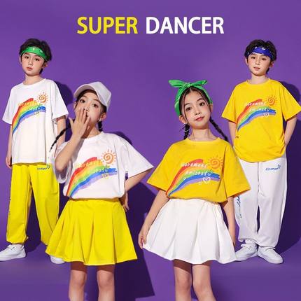 儿童合唱演出服啦啦队表演服装幼儿园彩虹小学生运动会开幕式班服