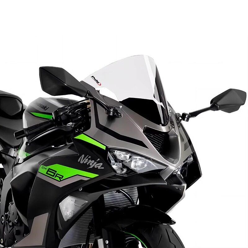 Suitable for 24 Models of Kawasaki Zx6R Windshield, Zx-6R Racing 636 Windscreen Modification, Imported Pc Glass Deflector, Heightening