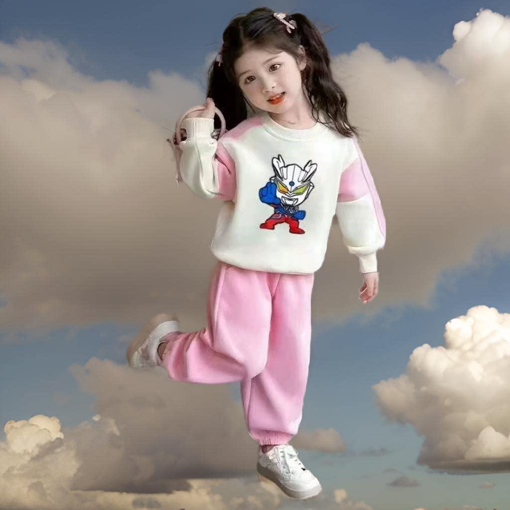 奥特曼衣服女童纯棉套装2025新款儿童运动卫衣洋气女孩春秋两件套