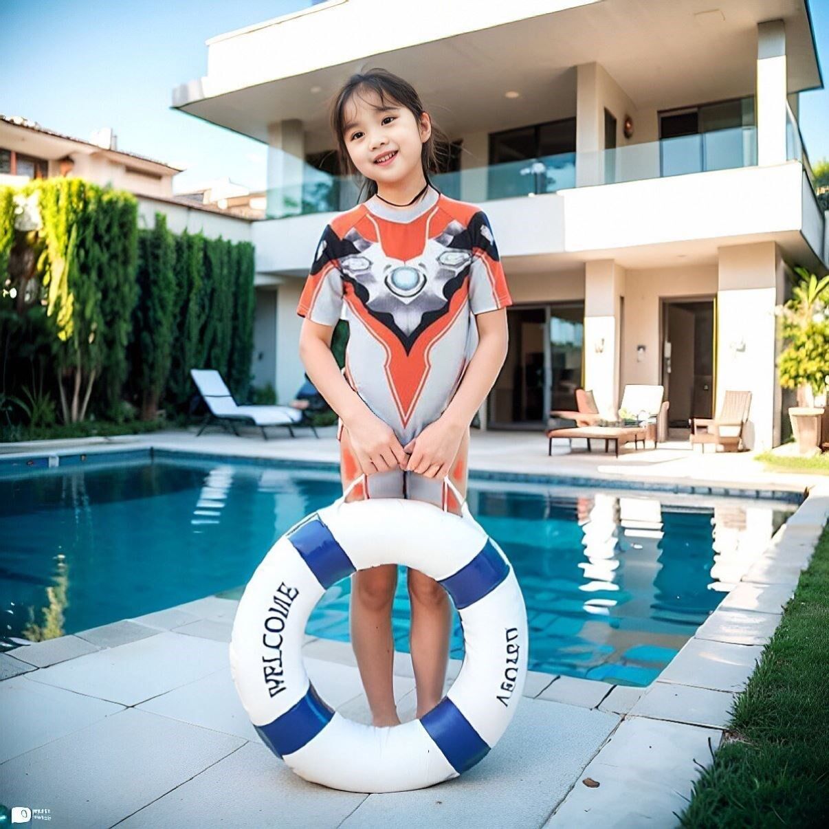 女童格丽乔奥特曼连体泳衣男童赛罗迪迦夏季儿童防晒速干分体套装