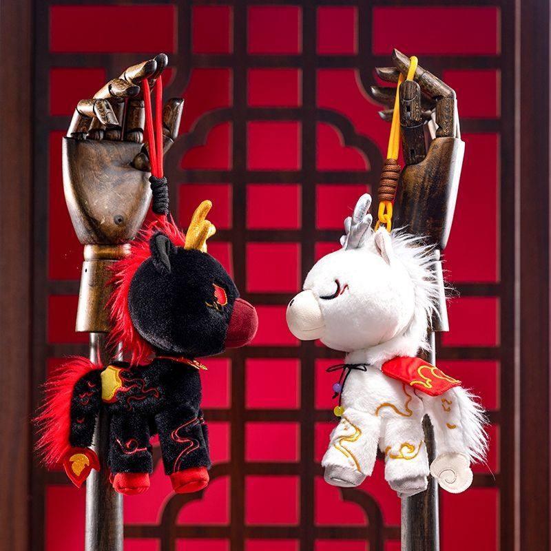 创意龙马精神挂件毛绒玩具生肖马公仔马年吉祥物玩偶宝宝挂饰可爱