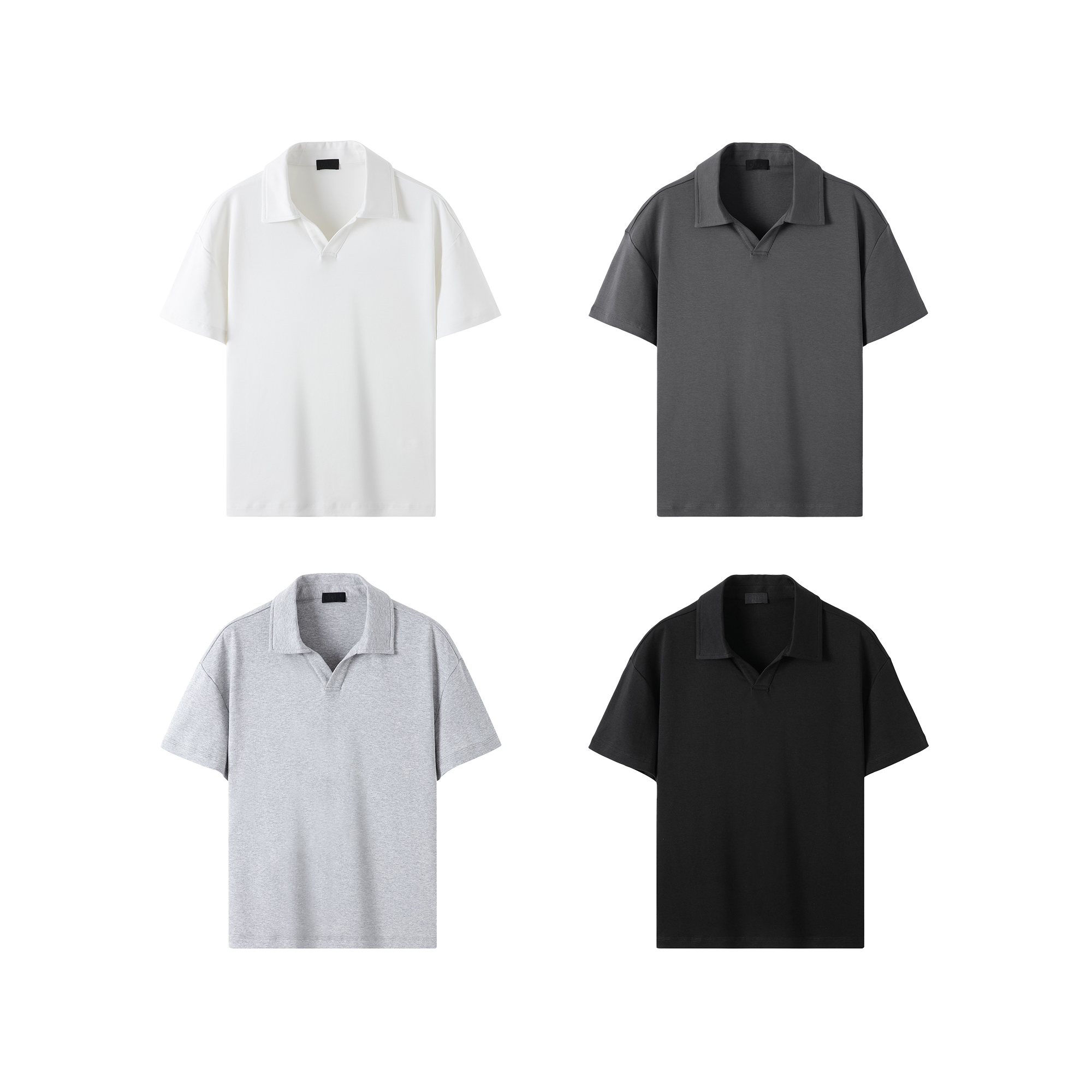 〔 PLUS NO LOGO 〕25SS 美式海鸥领polo短袖衫T恤轻薄垂感通勤