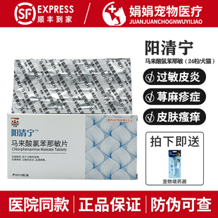 合宠阳清宁马来酸氯苯那敏片宠物犬猫狗抗过敏瘙痒湿疹皮炎止痒药