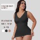 elasticity top corset vest高弹V领束身上衣背心女 neck High