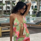 hanging neck hollow Strap camisole vest系带挂脖镂空吊带背心