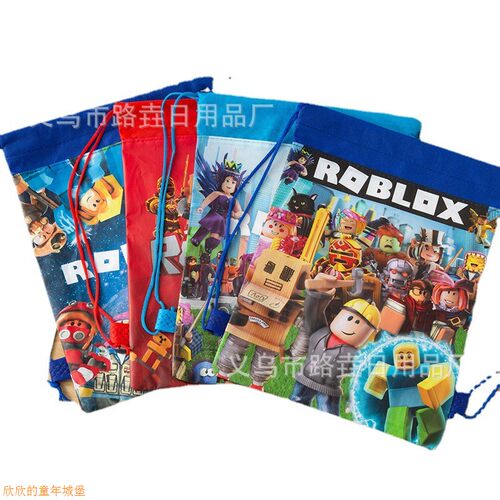 罗布乐思roblox无纺布收纳束沙盒虚拟世界口袋抽绳生日礼品背包袋