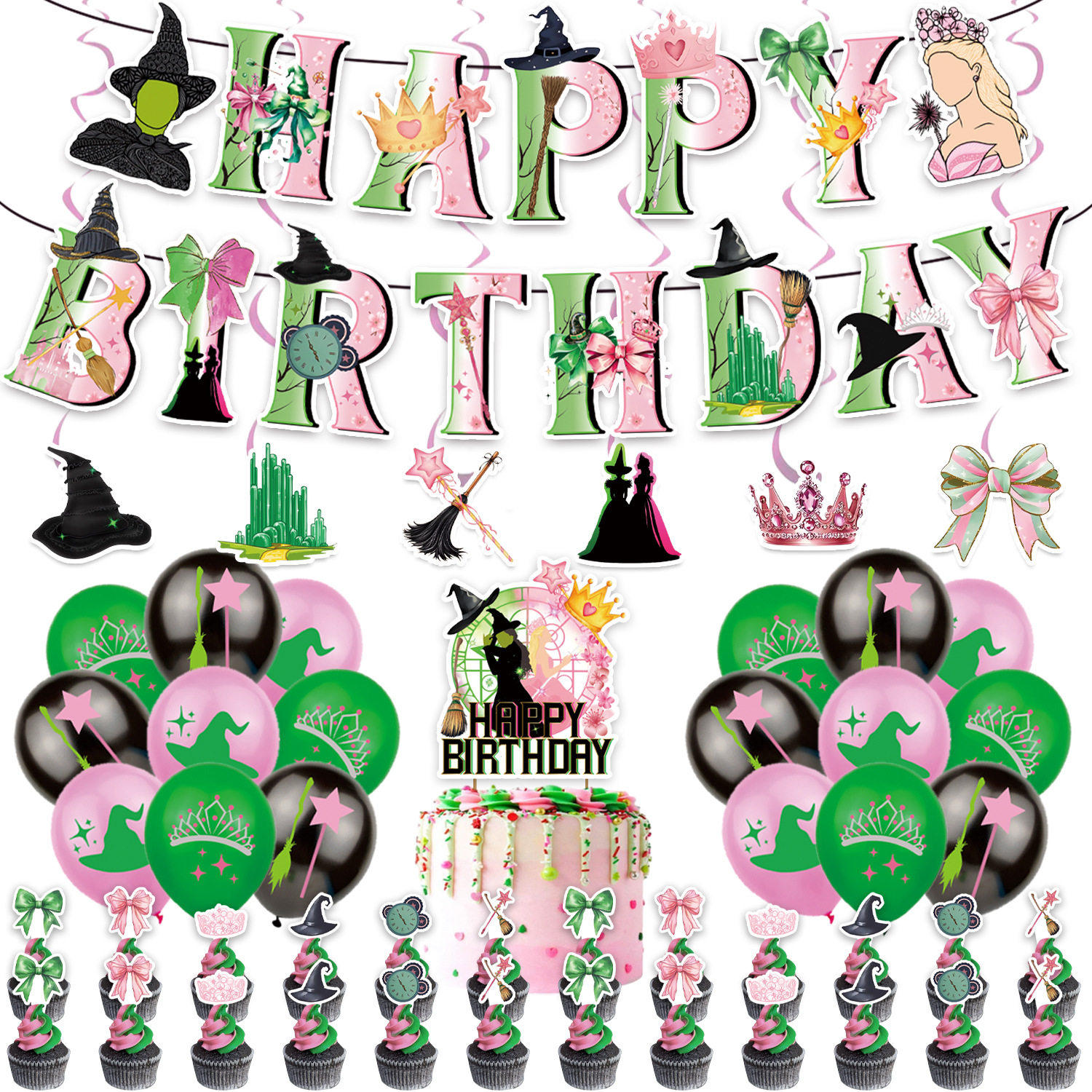 魔法坏女巫主题生日场景布置派对装饰用品横幅气球拉旗螺旋套装,节庆用品/礼品,装扮布置套餐,淘宝优惠券,粉丝福利购,淘宝优惠卷
