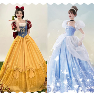 万圣节表演服白雪艾莎贝尔灰姑娘辛德瑞拉COS成人公主裙年会礼服