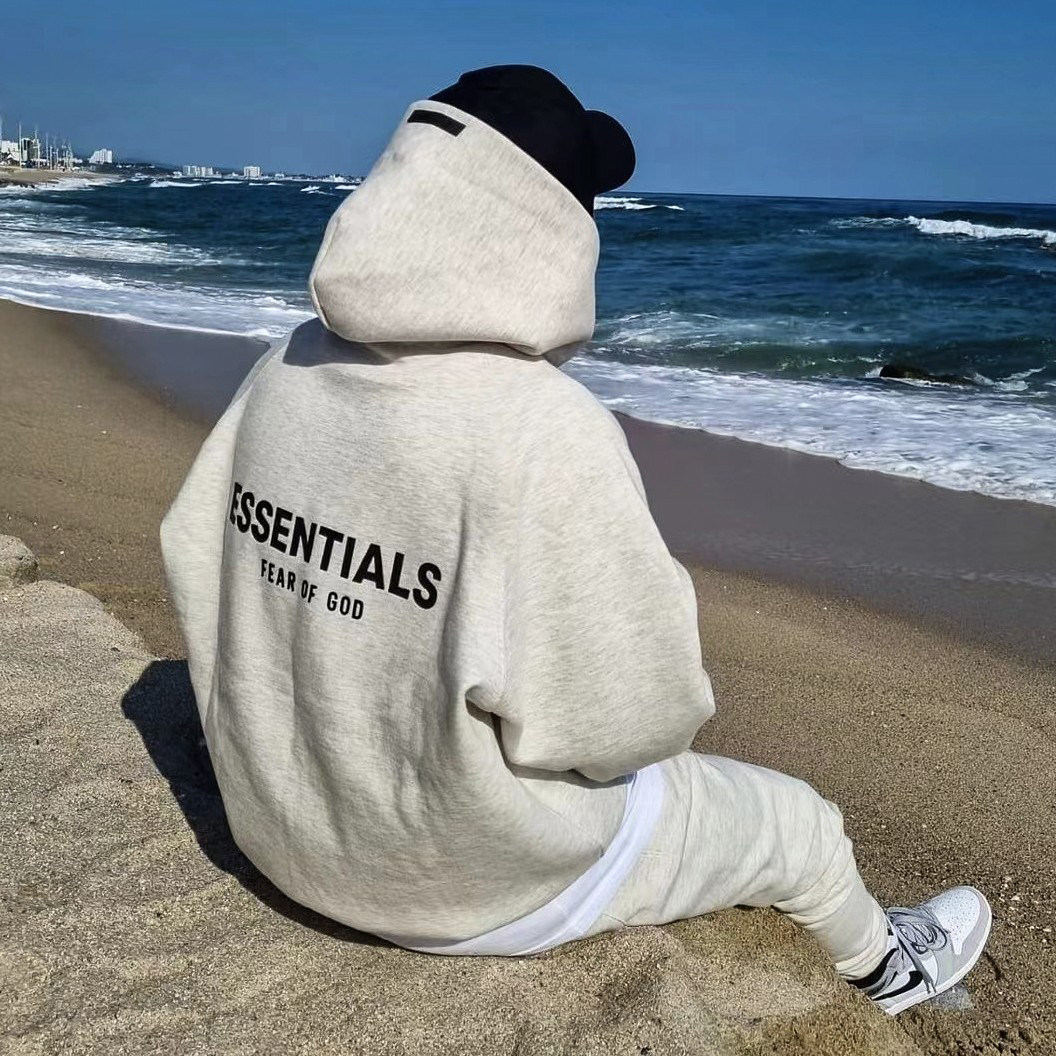 fear of god复线fog第八季essentials植绒印花连帽卫衣宽松情侣装