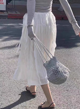 韩国金丝线镂空包时尚手工钩针编织金线银线单肩海滩包送闺蜜女友