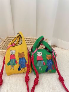 ballchain日系mini背心包可爱手机包刺绣环保袋休闲手提斜挎包