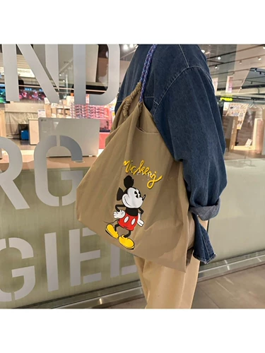 Нейлоновая большая сумка на одно плечо, вместительный и большой шоппер, Южная Корея