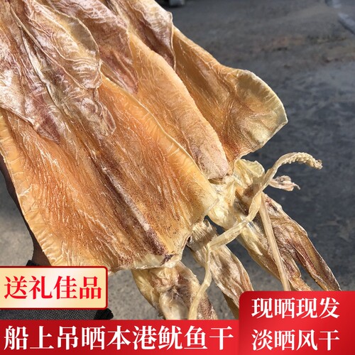 广西北海特产海第街吊晒鱿鱼干