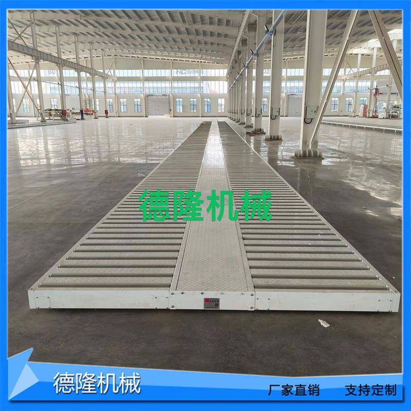 空调装配流水线无动力滚轮输送机可脚踏传送带组装平台手推辊道线