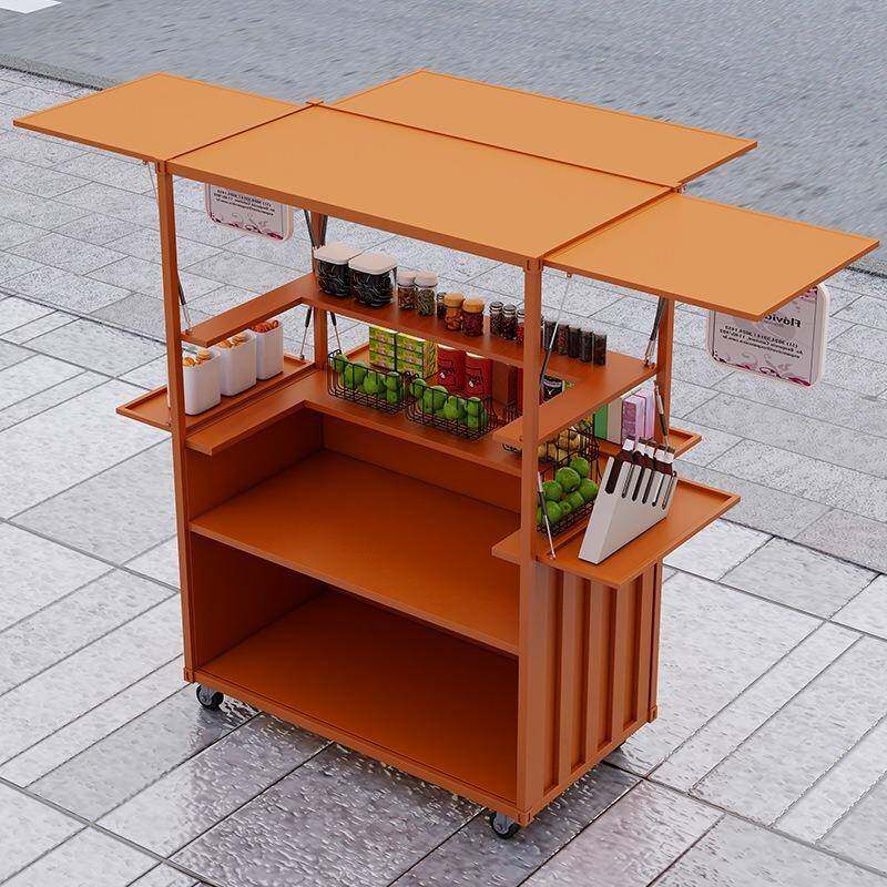 美食街摆摊推车景区冰糖葫芦烤肠炸串餐车冷饮甜品精酿啤酒售卖车