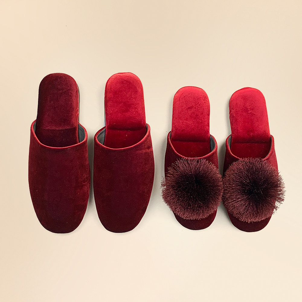 结婚拖鞋包头高级感绒面四季新娘新郎新婚婚庆拖鞋居家轻奢国风