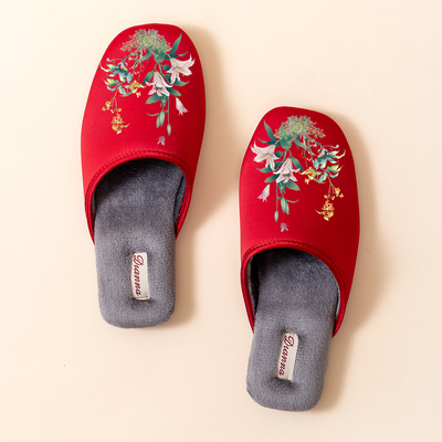 女士居家棉拖鞋高级感缎面轻奢高颜值室内拖鞋地板鞋保暖防滑静音