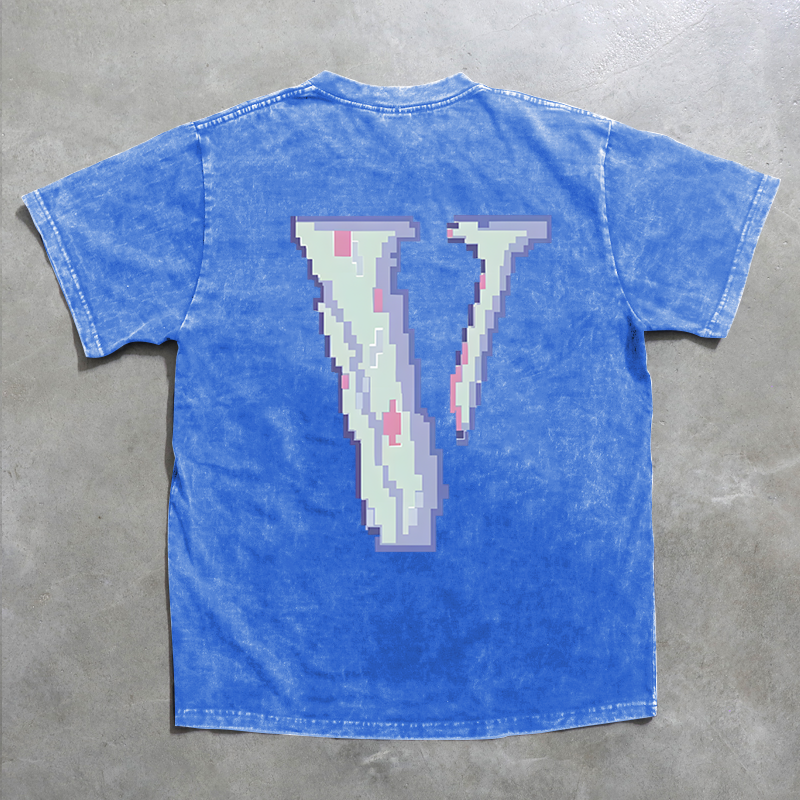 外贸尾货~限时清仓捡漏潮牌水洗做旧短袖T恤男女夏季宽松重磅上衣