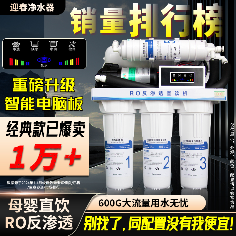 迎春净水器ro反渗透净水机直饮家用自来水纯水机厨房直饮机过滤器 厨房电器 净水器 原图主图