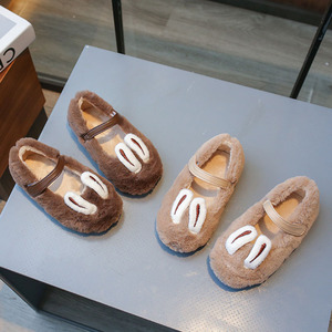 女童棉鞋冬季2023新款儿童鞋子加绒保暖幼儿园室内宝宝外穿毛毛鞋