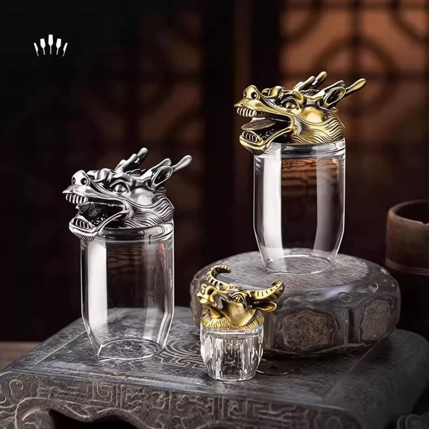 十二生肖白酒分酒器家用大容量水晶玻璃醒酒分酒壶中式轻奢倒酒器