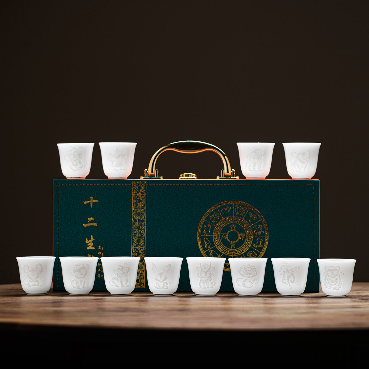 功夫茶杯德化冰种白瓷品茗杯陶瓷中式一两白酒杯家用送礼伴手礼杯