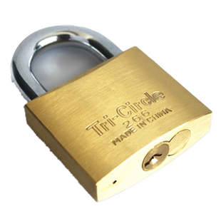 三环双开挂锁铜挂锁保险防盗挂锁AB钥匙仓库大门安全挂锁房门锁头