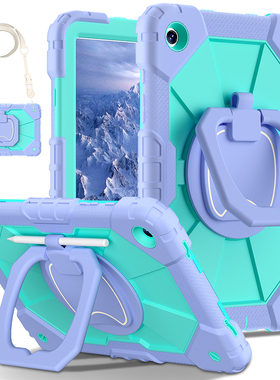 适用三星a9平板保护套taba8a9+平板电脑保护壳无磁Samsung Galaxy A7lite带笔槽旋转支架防摔抗弯时尚硅胶壳