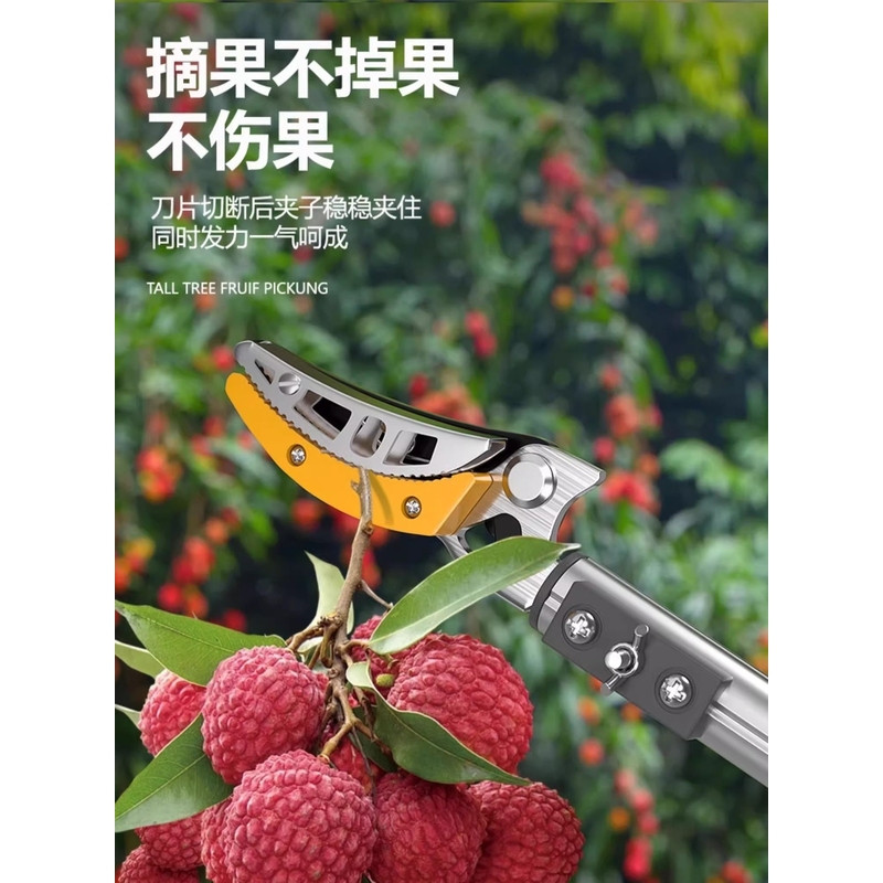高空摘果神器 伸缩修枝剪摘荔枝龙眼枇杷农用铝合金升级版杨桃
