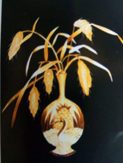 中式麦杆麦秆画芦苇手z工草编画礼品画学校幼儿园装饰画送外国友v
