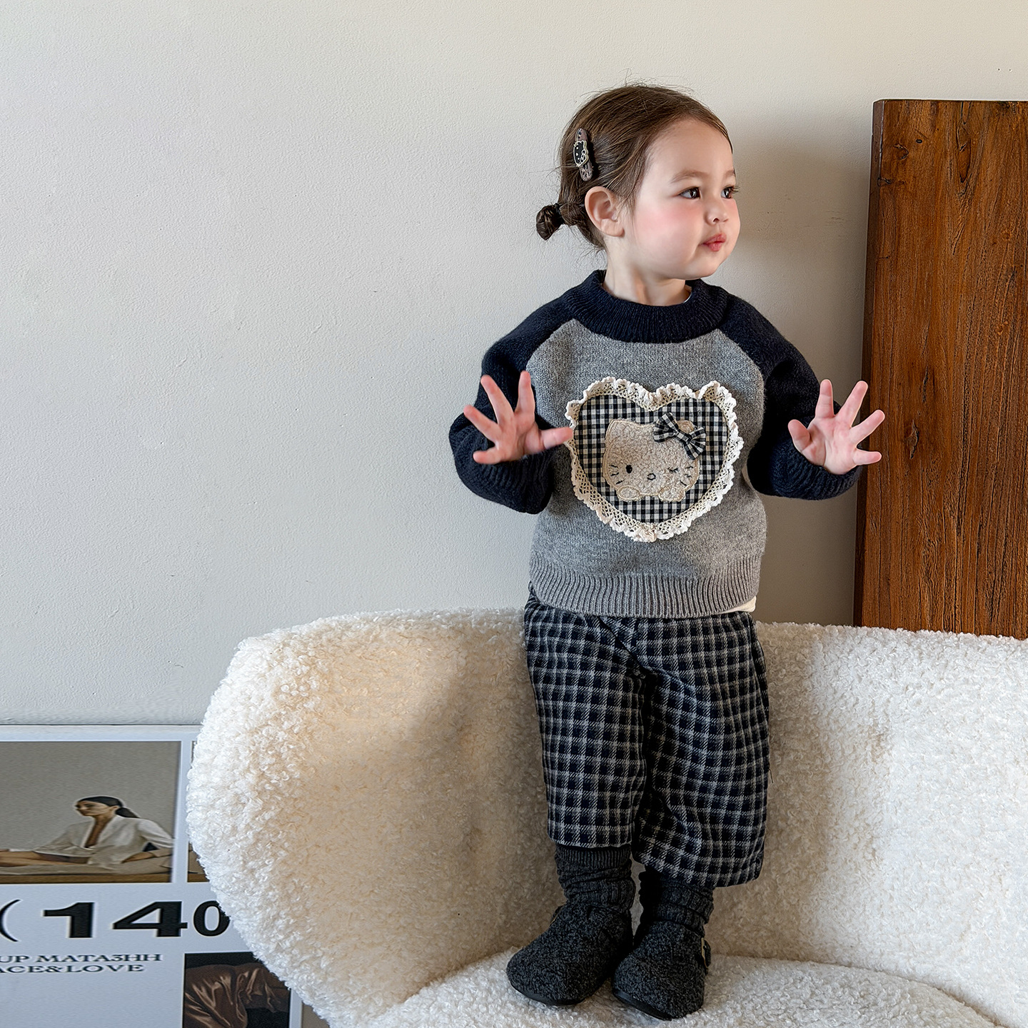 蔗梨童装女童毛衣针织衫冬装2025洋气加绒内搭儿童毛线衣宝宝衣服