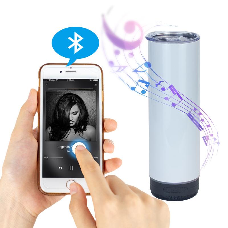 蓝牙音响运动水壶户外水壶保温杯bluetoothsublimationtumbler