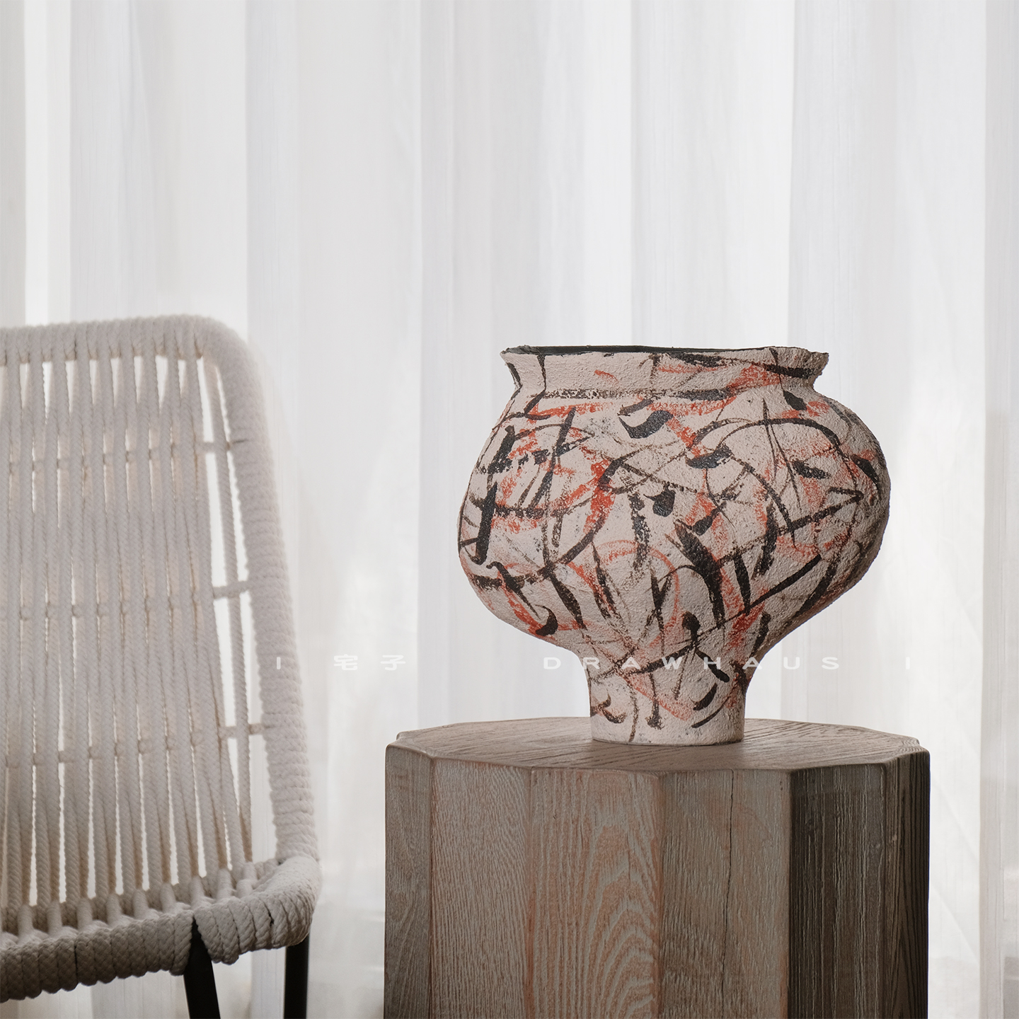 景德镇侘寂风手工陶瓷花器