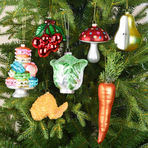 圣诞玻璃装饰雪人蔬菜水果老公公