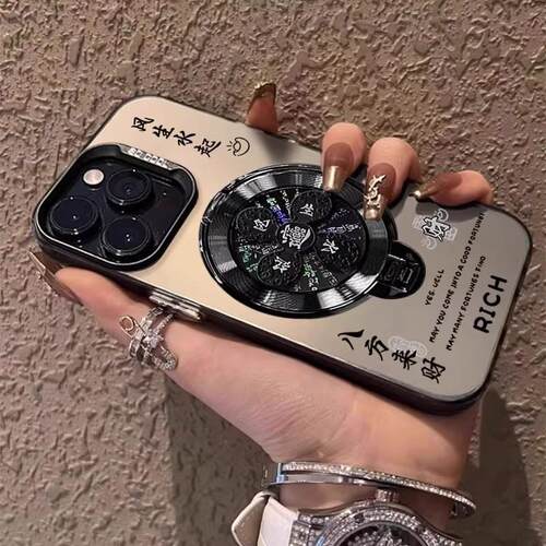 风生水起旋转支架适用oppoa6pro手机壳新款OPPO创意A系列a5x彩银磨砂x3pro防摔保护套高级感国风文字简约外壳