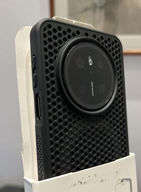 黑色蜂窝气孔超级游戏散热适用三星s25ultra手机壳s24+磁吸无线充S23 Ultra镂空大孔s22U加厚防摔23FE磨砂25+