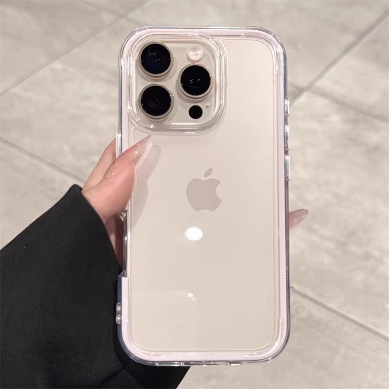 ins风撞色适用vivos50promini手机壳新款vivo粉色s30pro高级感s20简约s19全包防摔s18e透明tpu好看硅胶保护套