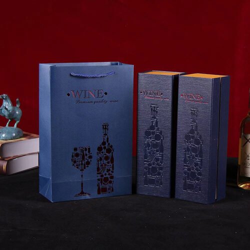 葡萄酒红酒包装盒双支装礼品盒礼袋空盒单瓶装手提装礼盒高档2支