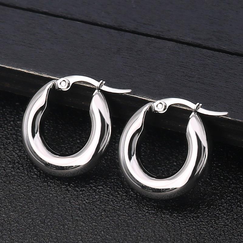 Surgical Steel Gold Tone Women Chunky Hoops Earrings Gift