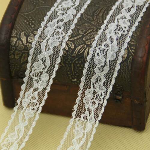 5 Meters Lace Ribbon 25mm White Fabric for Gift wrapping Chr