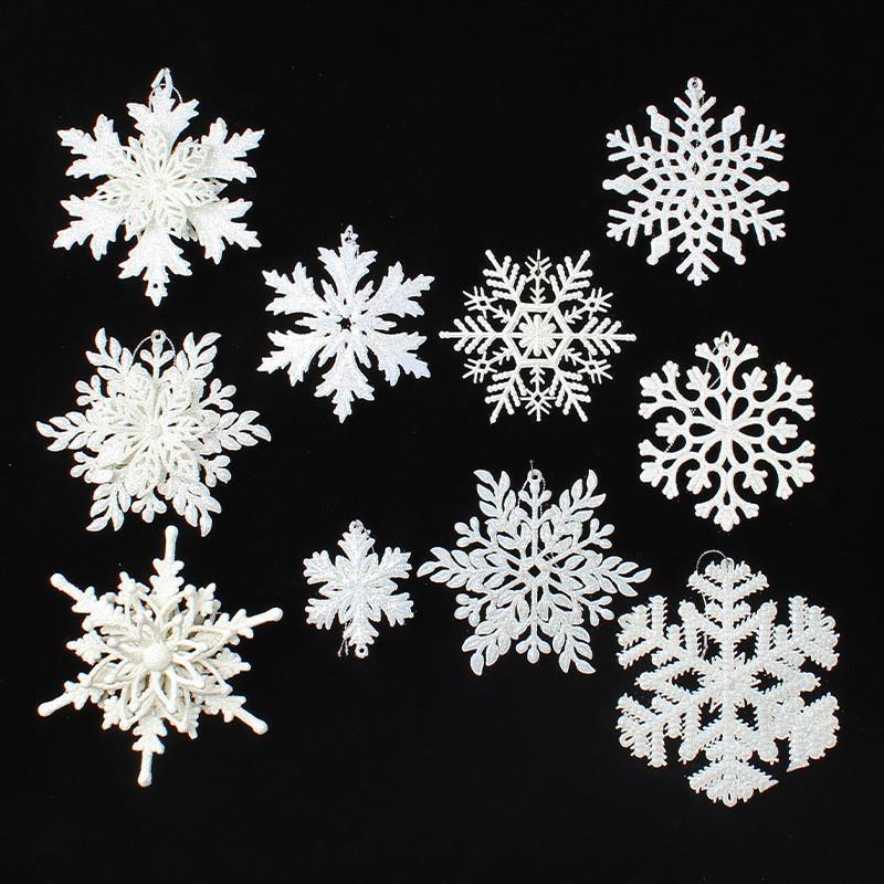 Christmas Snowflake Ornament Plastic white snowflake string